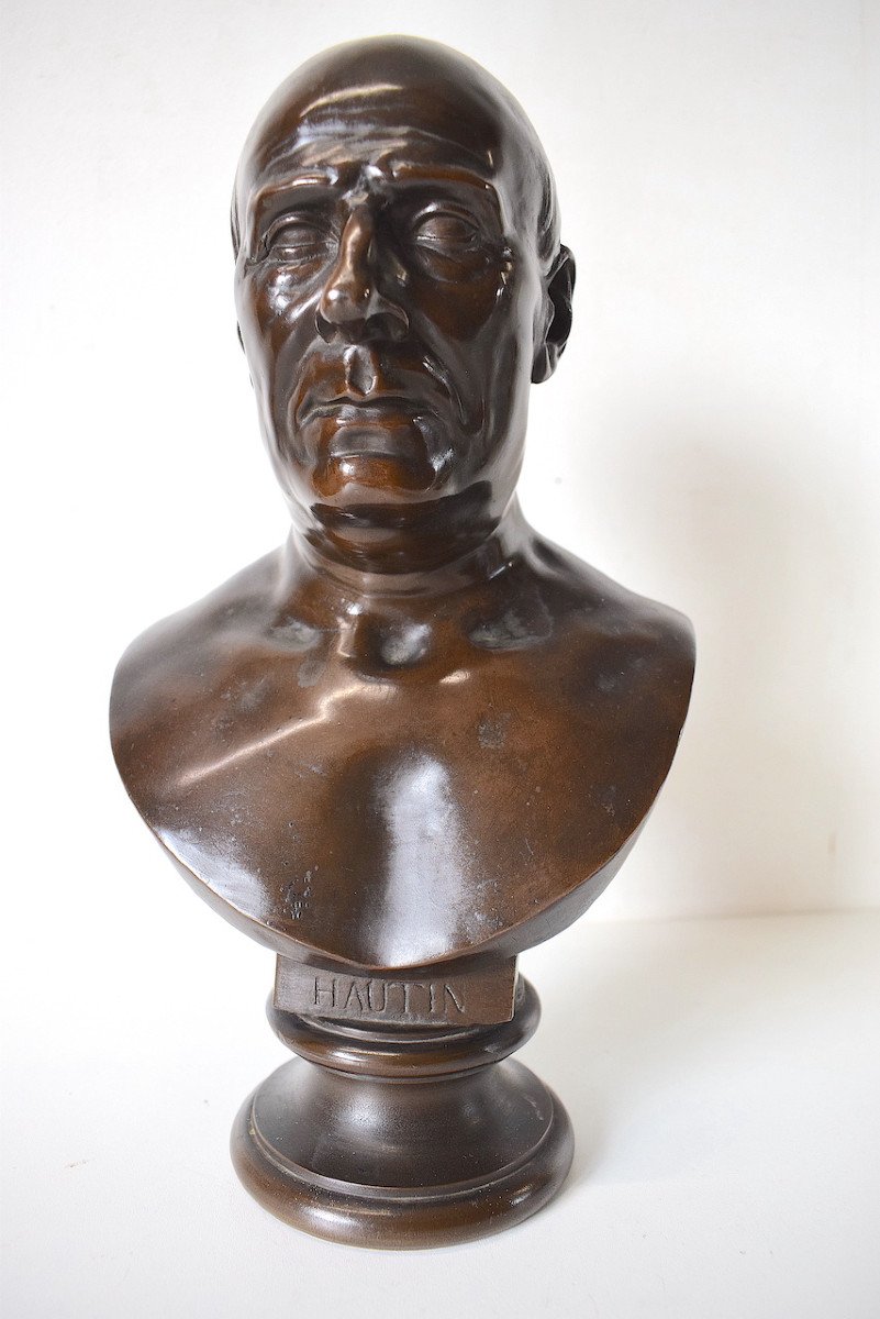 Bronze Bust Of Hautin Protestant Calvinist By Victor Vilain Fondeur Collas Ref628-photo-2