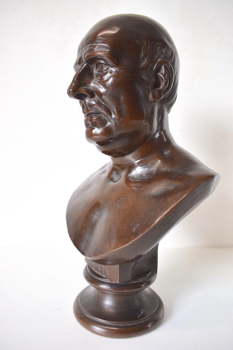 Bronze Bust Of Hautin Protestant Calvinist By Victor Vilain Fondeur Collas Ref628