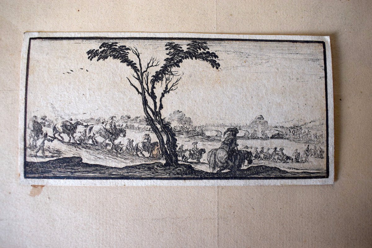 Stefano Della Bella XVIIth Etching Procession Of Horsemen Italy Florence Ref631