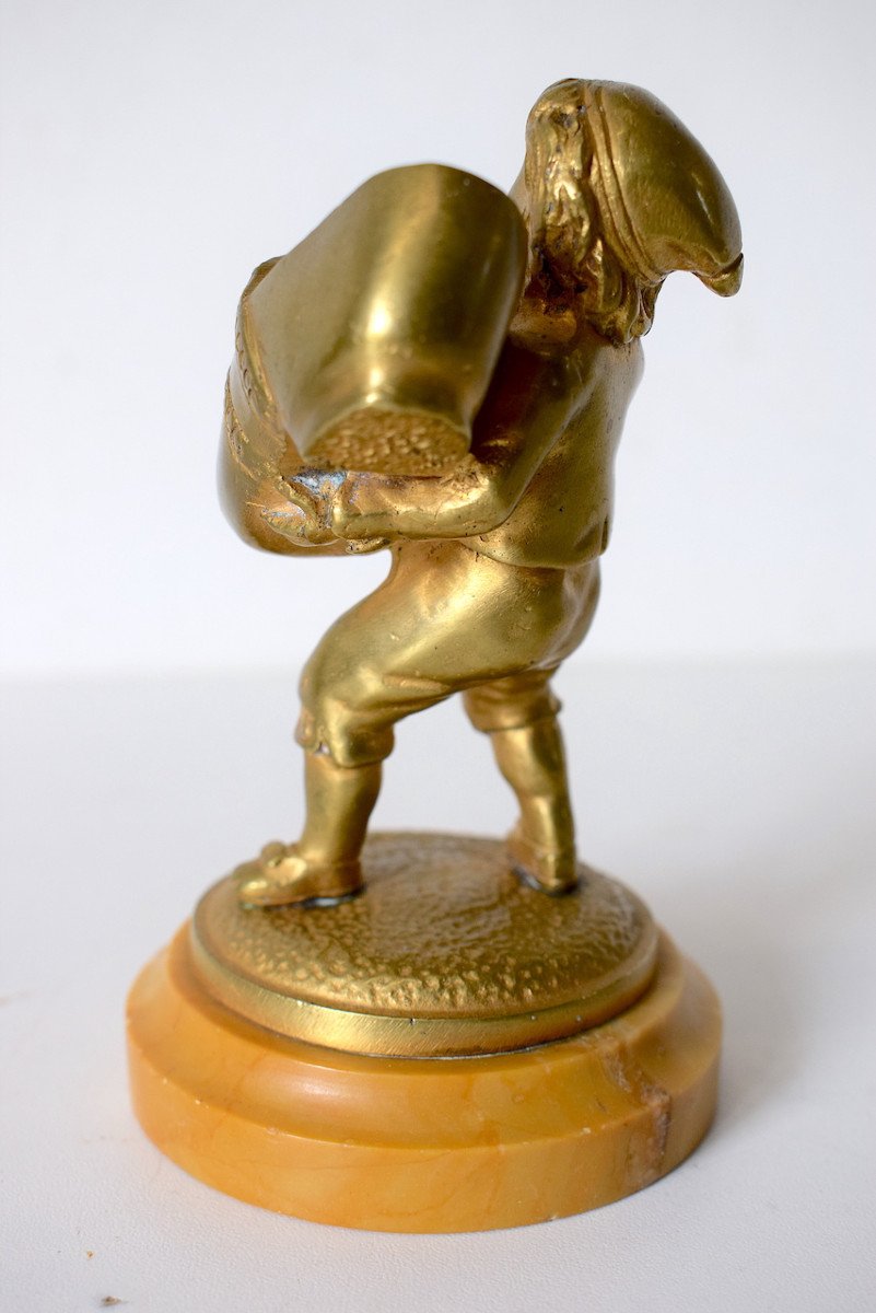 Elf Carries Child's Toothpick With Golden Bronze Clog And Siena Marble 19th Century Ref634-photo-7