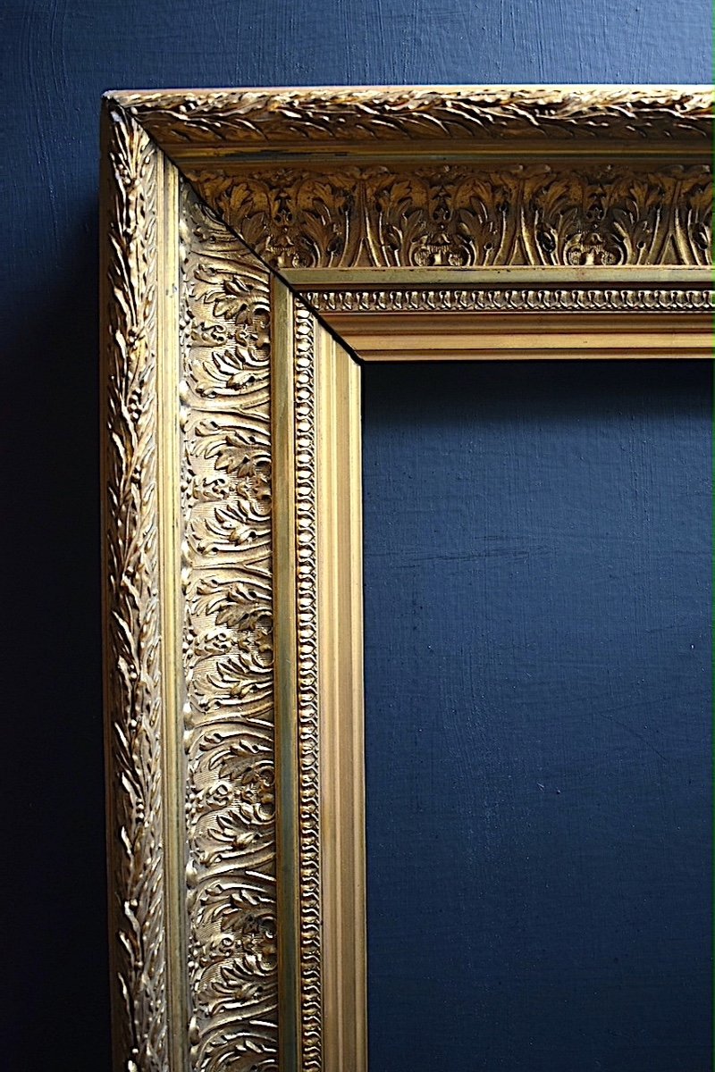 Cadre Style Barbizon Dor&eacute; XIX  Feuillure 78,5 x 66,5 cm Proche de 25F Frame Ref C1123-photo-3