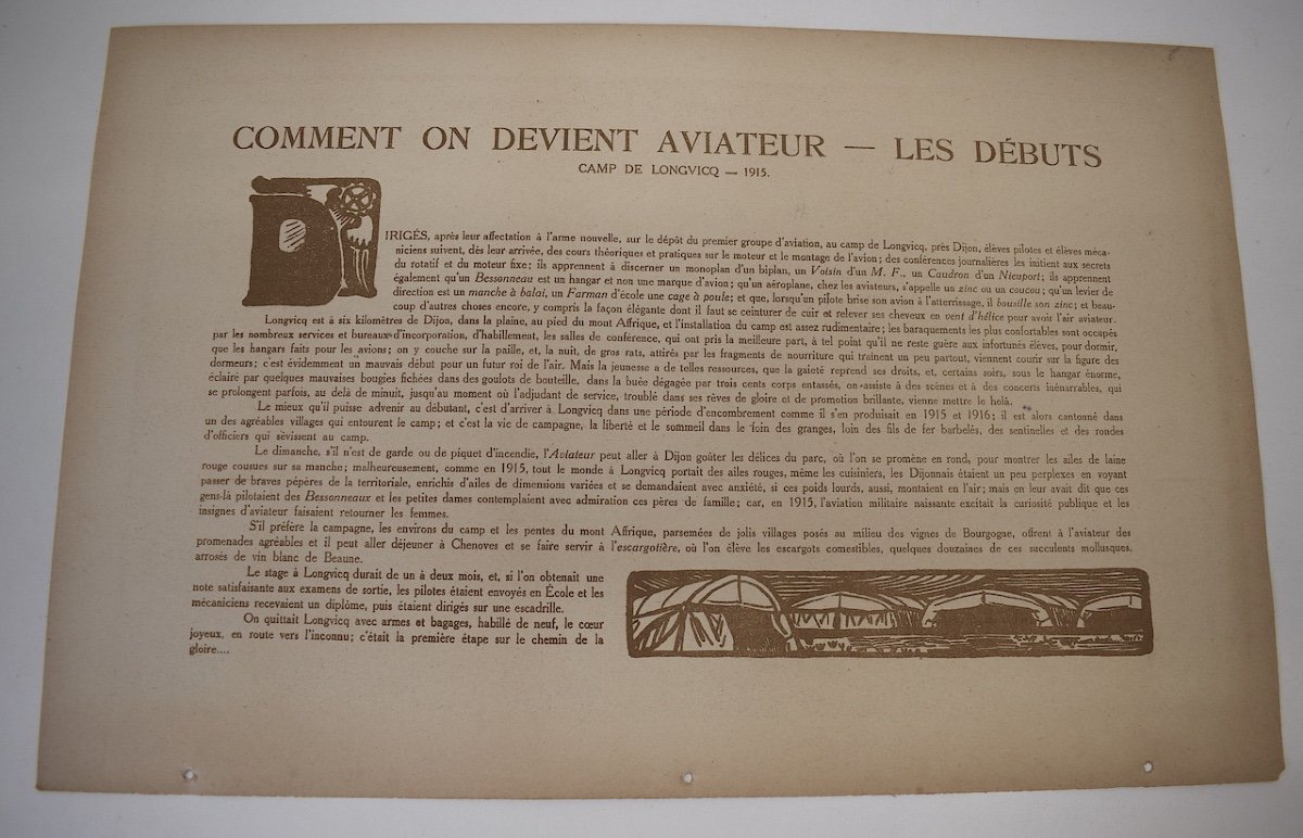 Estampe Maurice Busset  Affiche Lithographie Avion Aviation  Militaire  Guerre 1914 1918 Ref664-photo-3