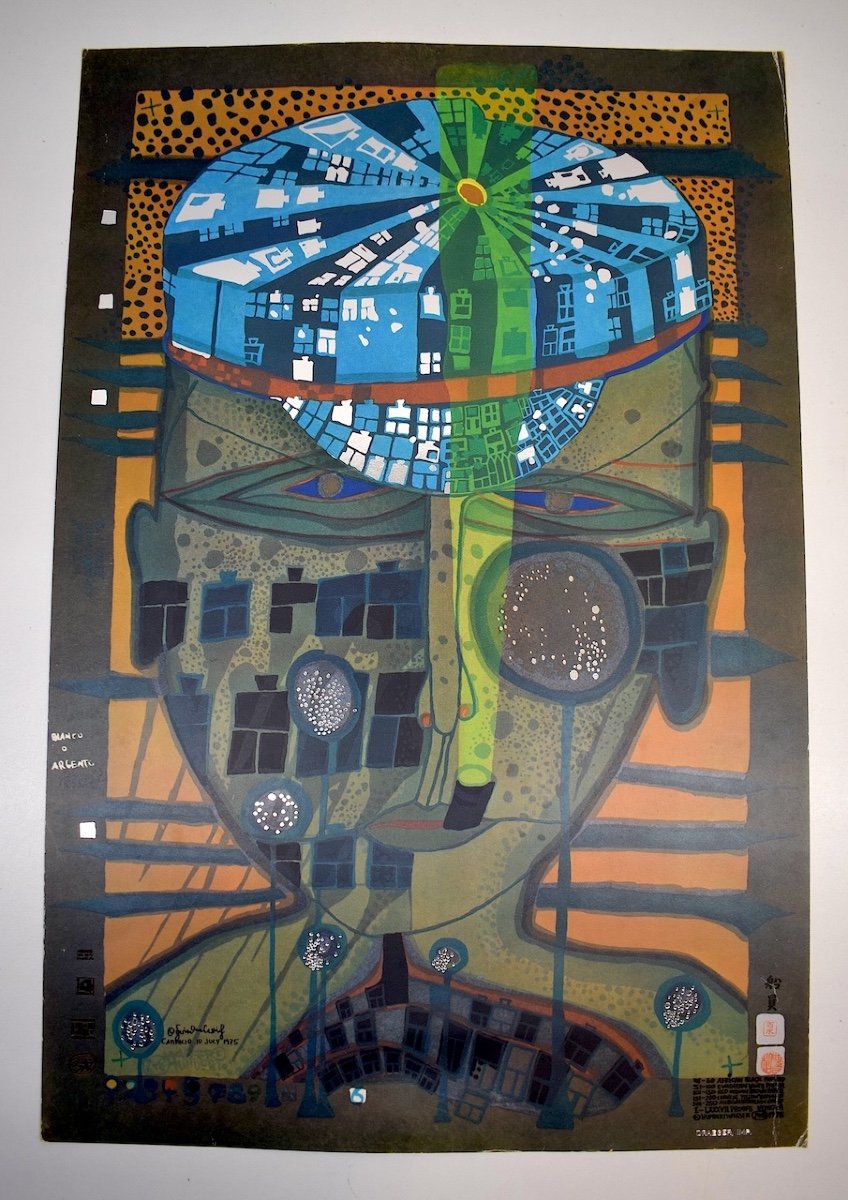 Affiche Années 70  Galerie Paul Facchetti Pour Exposition De  Hundertwasser  Art Moderne Rd13