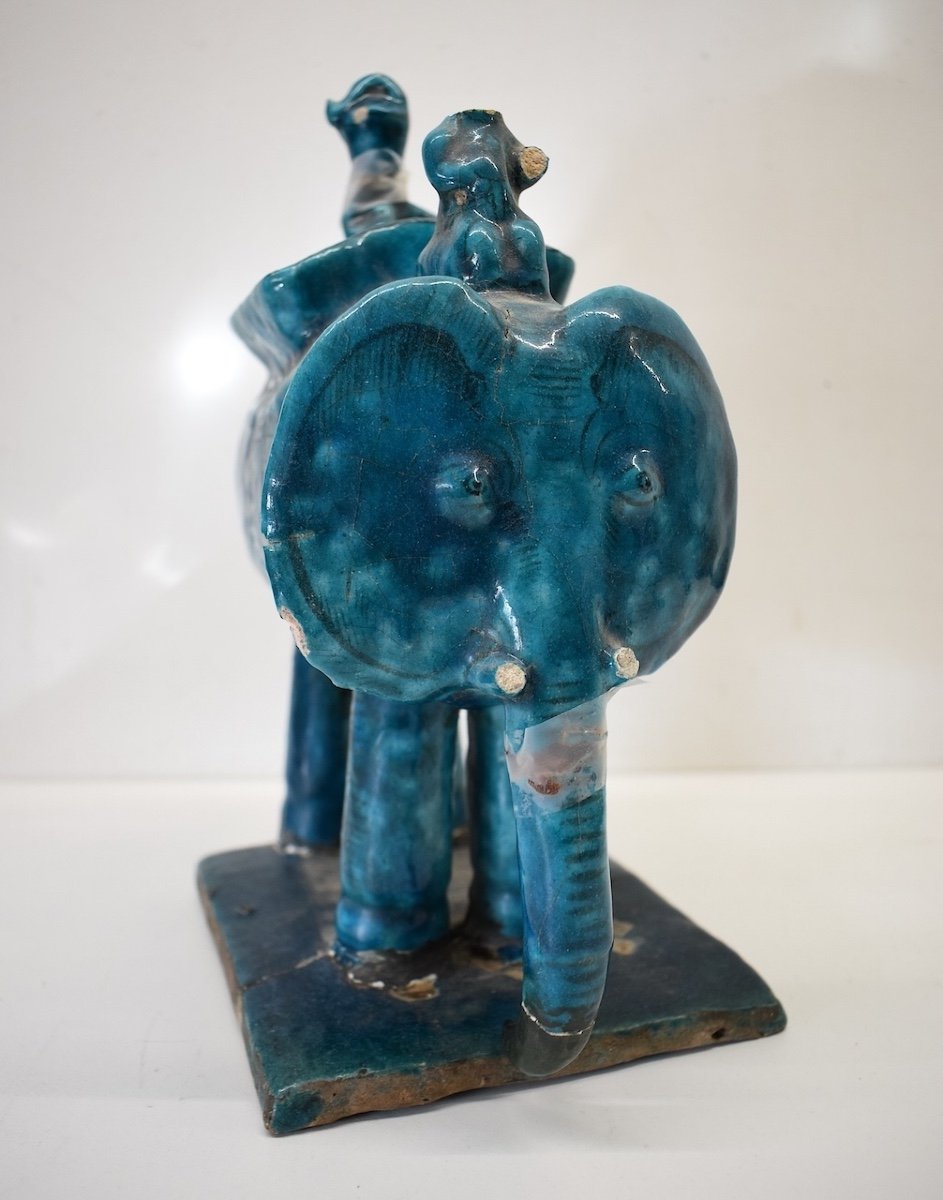 Ancient Glazed Ceramic Elephant Iran Persian Ottoman Orientalist Ref670-photo-6