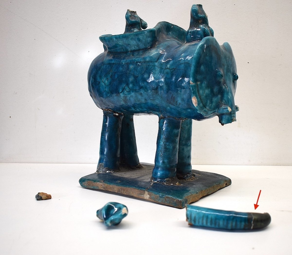 Ancient Glazed Ceramic Elephant Iran Persian Ottoman Orientalist Ref670-photo-7