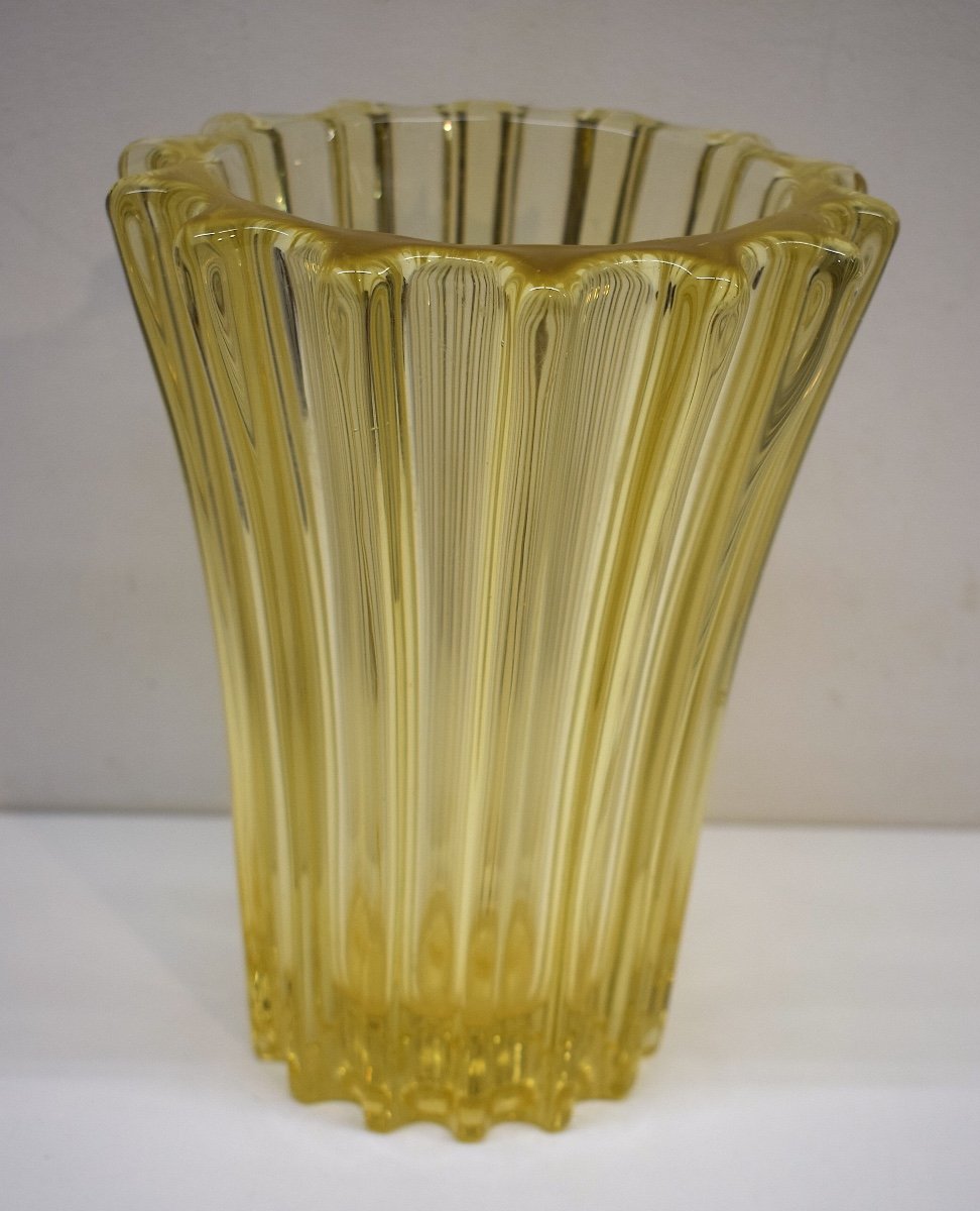 Vase En Verre Art Déco  Par Pierre d'Avesn Vers 1930  1940 Ref675-photo-1
