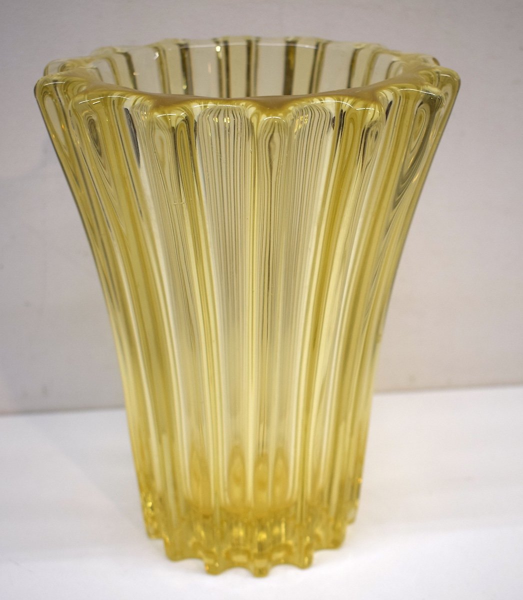 Vase En Verre Art Déco  Par Pierre d'Avesn Vers 1930  1940 Ref675-photo-4