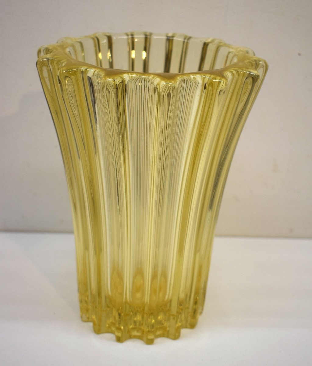 Vase En Verre Art Déco  Par Pierre d'Avesn Vers 1930  1940 Ref675