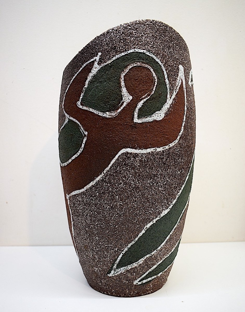 Imposant Vase anthropomorphe  En C&eacute;ramique d&#039;Art  d&#039;Accolay Les Danseurs vers 1950 Ref679 -photo-1
