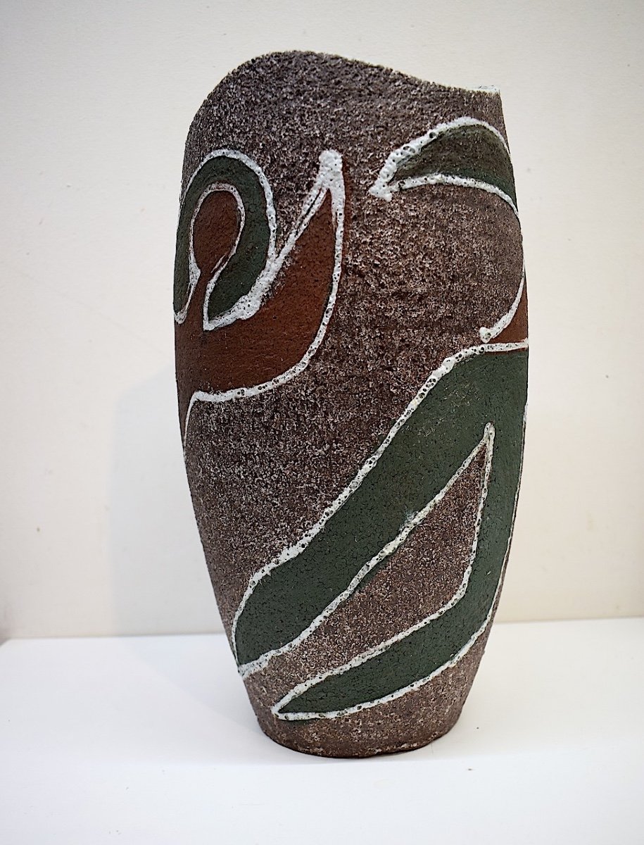Imposant Vase anthropomorphe  En C&eacute;ramique d&#039;Art  d&#039;Accolay Les Danseurs vers 1950 Ref679 -photo-2