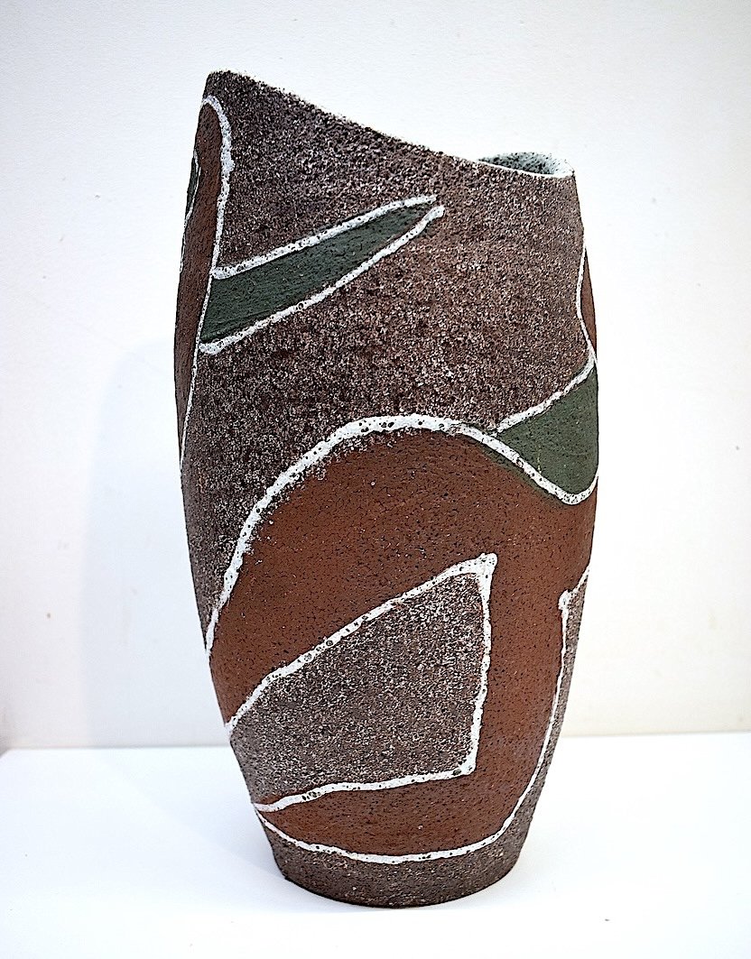 Imposant Vase anthropomorphe  En C&eacute;ramique d&#039;Art  d&#039;Accolay Les Danseurs vers 1950 Ref679 -photo-3
