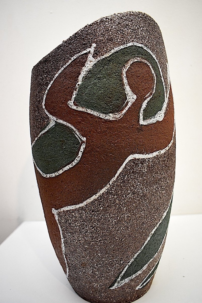 Imposant Vase anthropomorphe  En C&eacute;ramique d&#039;Art  d&#039;Accolay Les Danseurs vers 1950 Ref679 -photo-7