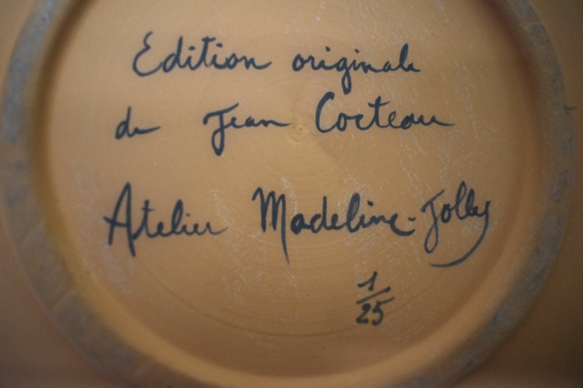 Jean Cocteau Dish In Red Terracotta The Masked Harlequin 1/25 Atelier Madeline Jolly Ref686-photo-7