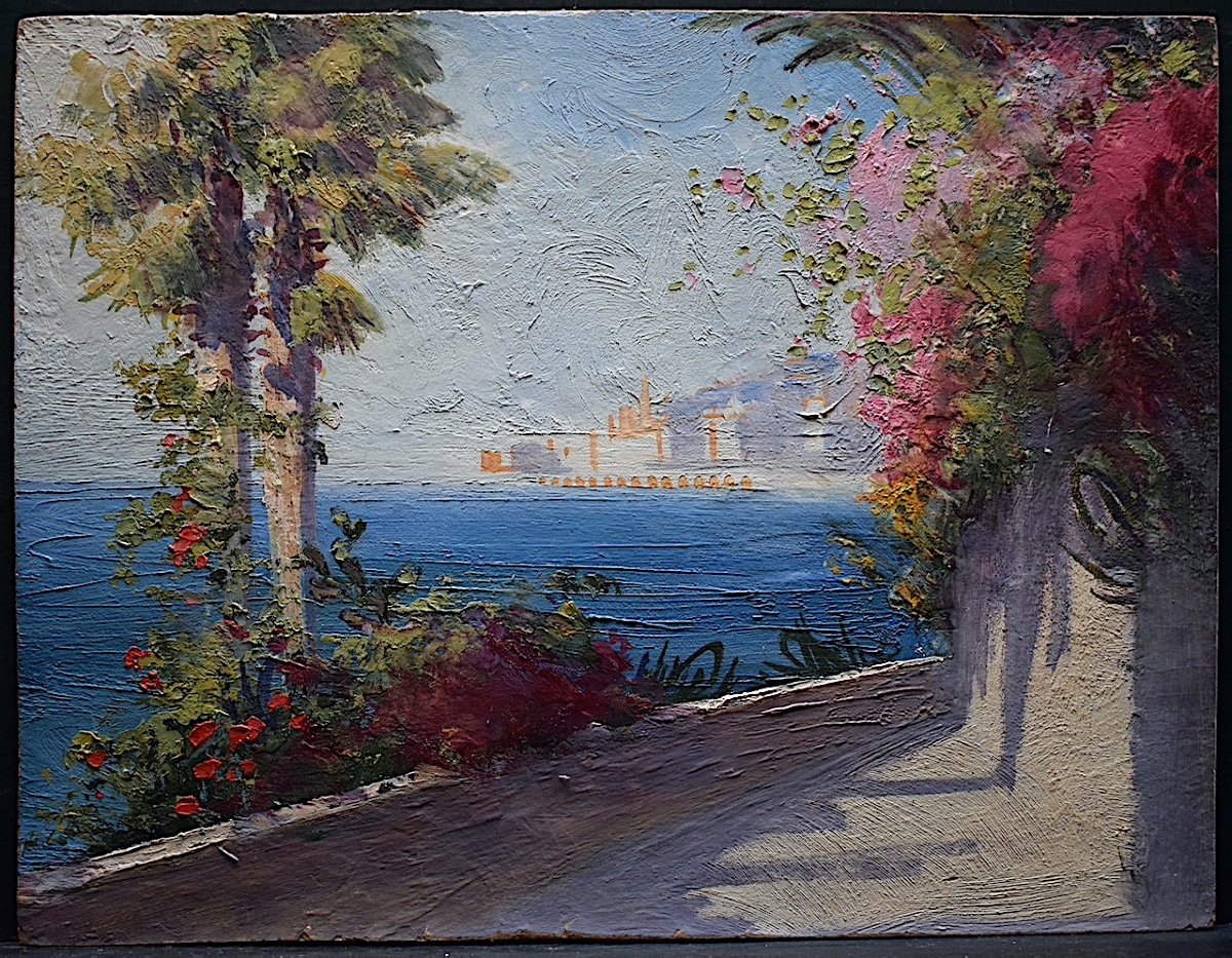 Gianni View Of Menton Côte d'Azur Provence Marine Post Impressionist Rt927