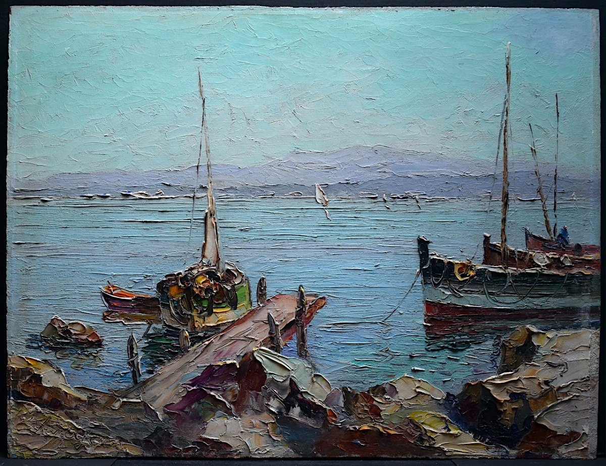 Marine Les Martigues Signed To Identify Côte d'Azur Provence Fishing Boats XXth Rt933