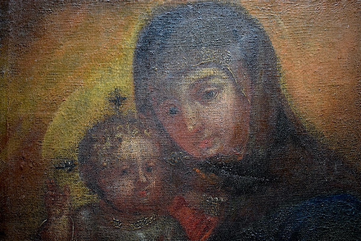 Vierge &agrave; l&#039;Enfant J&eacute;sus Christ d&#039;&eacute;poque XVIII &egrave;me Art Religieux RT936-photo-4