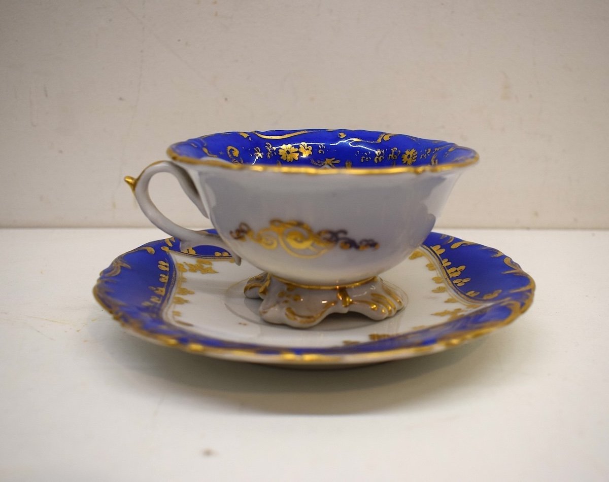 Tasseらsoucoupe ANCIENNEブーケporcelaineシテデサイエンス