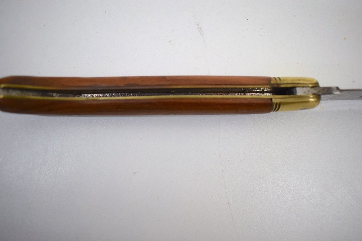Ancien Couteau Pliant LAGUIOLE G. DAVID  Manche En  Bois  Art Populaire Ref719-photo-4