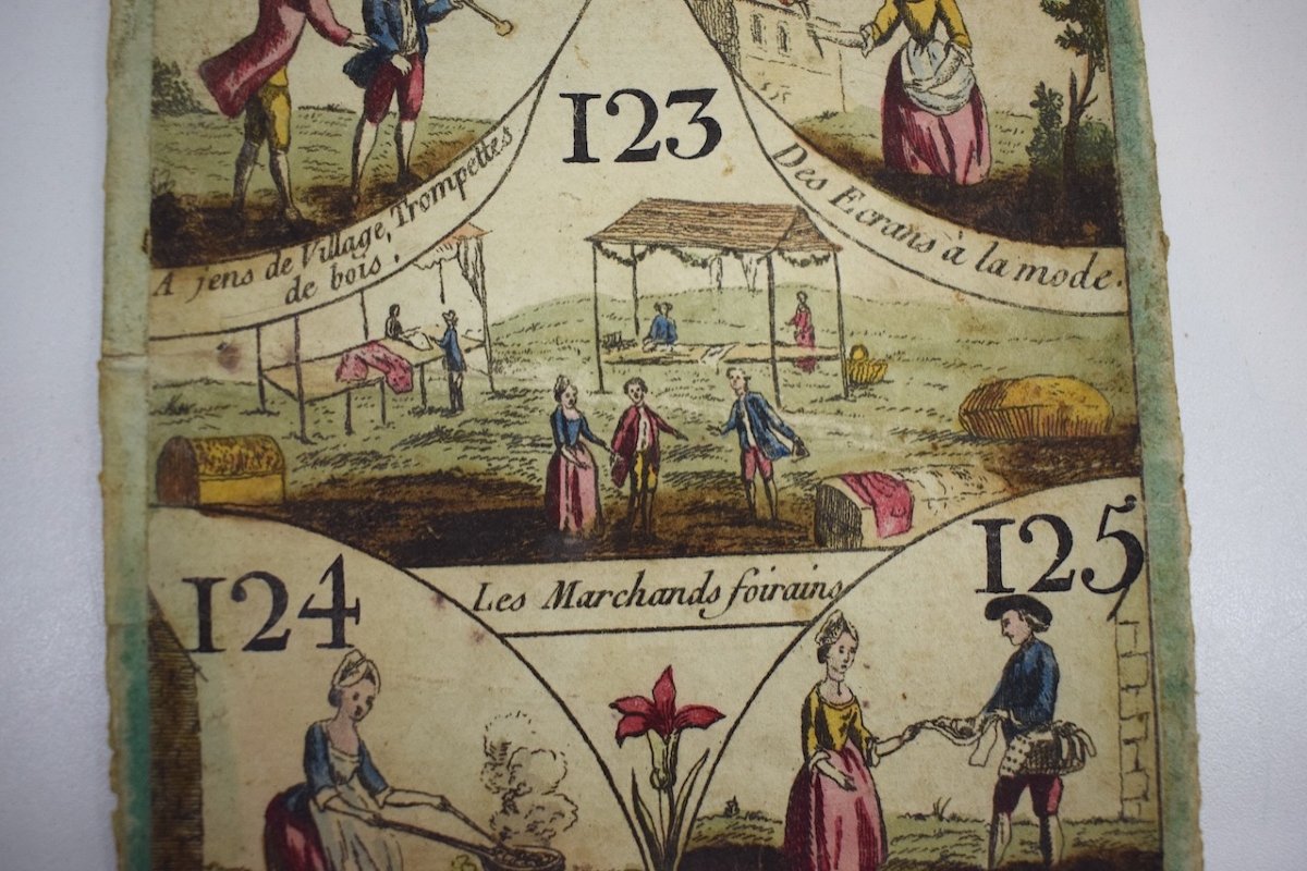 Curiosit&eacute; Carte d&#039;Un Ancien Jeu De Cavagnole XVIII 18th Biribi Nain Jaune Ref721-photo-3