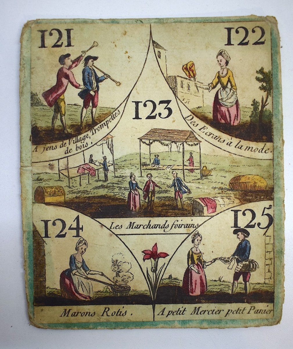 Curiosit&eacute; Carte d&#039;Un Ancien Jeu De Cavagnole XVIII 18th Biribi Nain Jaune Ref721