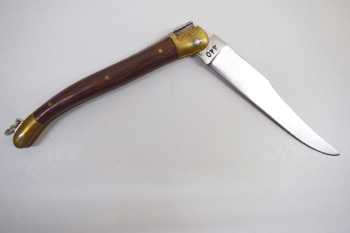 Ancien Couteau Pliant LAGUIOLE ROSSIGNOLE Manche En  Bois Noble Art Populaire Ref722-photo-4