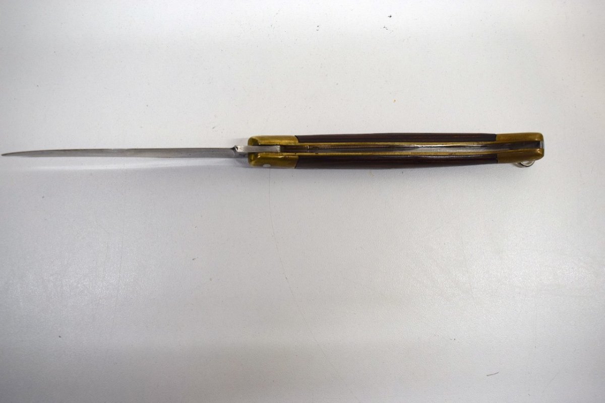 Ancien Couteau Pliant LAGUIOLE ROSSIGNOLE Manche En  Bois Noble Art Populaire Ref722-photo-2