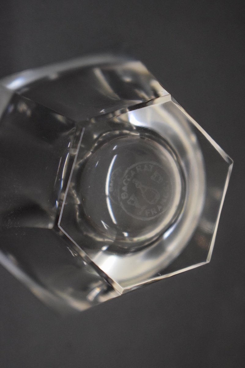 Pair Of Art Deco Salt Cellars In Crystal By Baccarat Mirror Base Year 1930 1950 Ref723 -photo-5