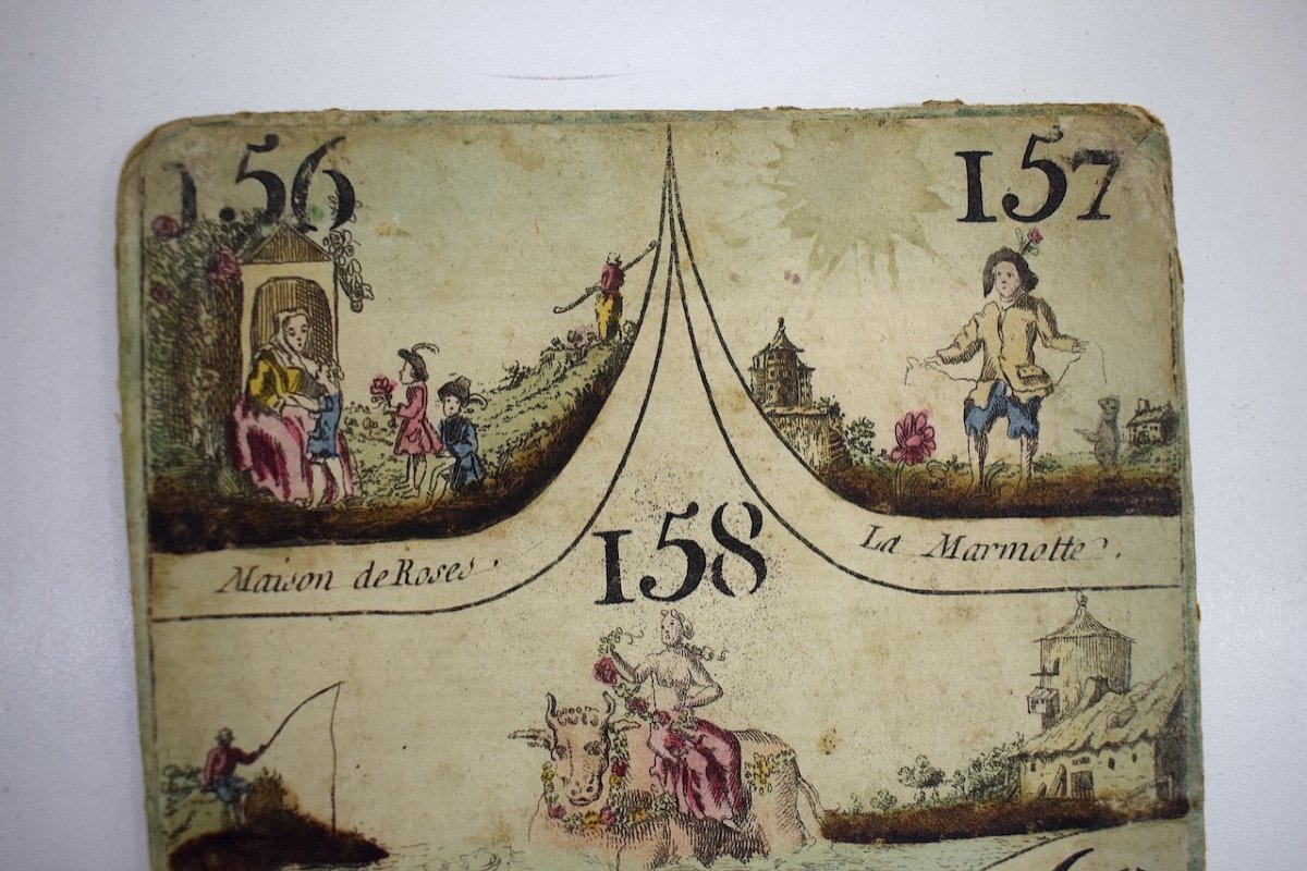 Curiosité Carte d'Un Ancien Jeu De Cavagnole XVIII 18th Biribi Nain Jaune Ref725-photo-2