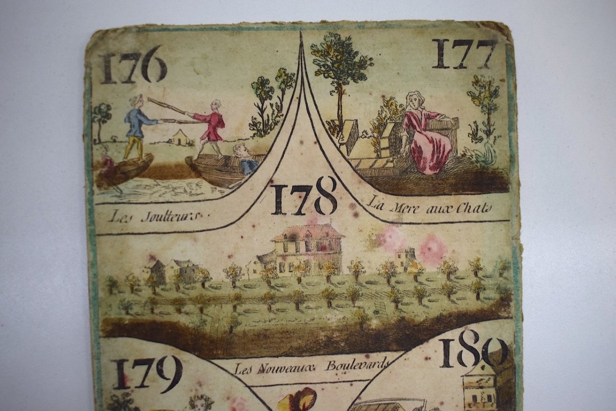 Curiosité Carte d'Un Ancien Jeu De Cavagnole XVIII 18th Biribi Nain Jaune Ref726 -photo-2