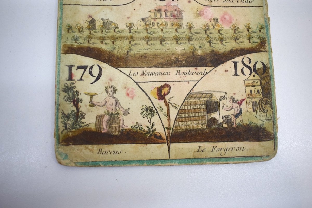 Curiosité Carte d'Un Ancien Jeu De Cavagnole XVIII 18th Biribi Nain Jaune Ref726 -photo-6