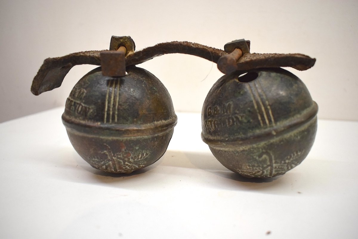 Gautier & Montserret Pair Of Bronze Bells For Driving Horses Provence Bell Ref744-photo-7