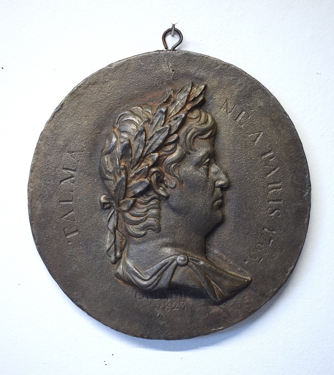 Portrait In Cast Iron Medallion Talma Comedian French Academy Napoleon Bonaparte Ref745-photo-2
