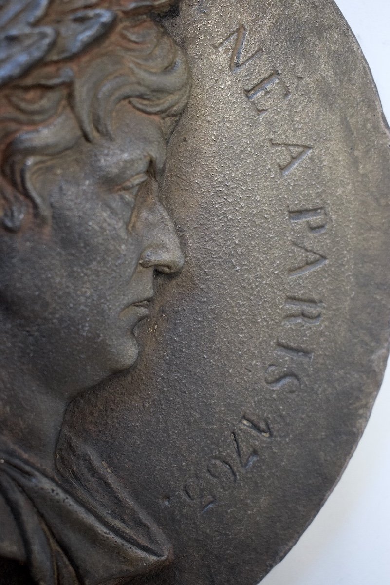 Portrait In Cast Iron Medallion Talma Comedian French Academy Napoleon Bonaparte Ref745-photo-1