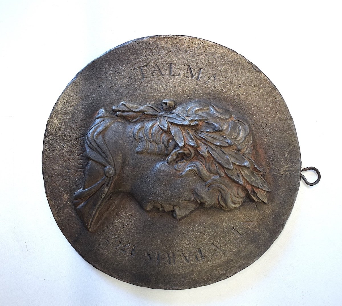 Portrait In Cast Iron Medallion Talma Comedian French Academy Napoleon Bonaparte Ref745-photo-2