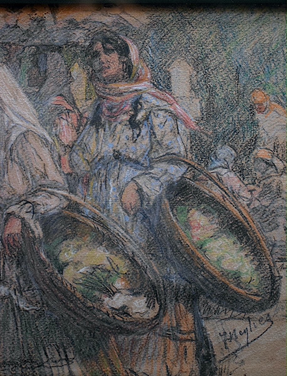 Jean Neylies Pastel Orientalist Romania Women At The Market Rt994-photo-3