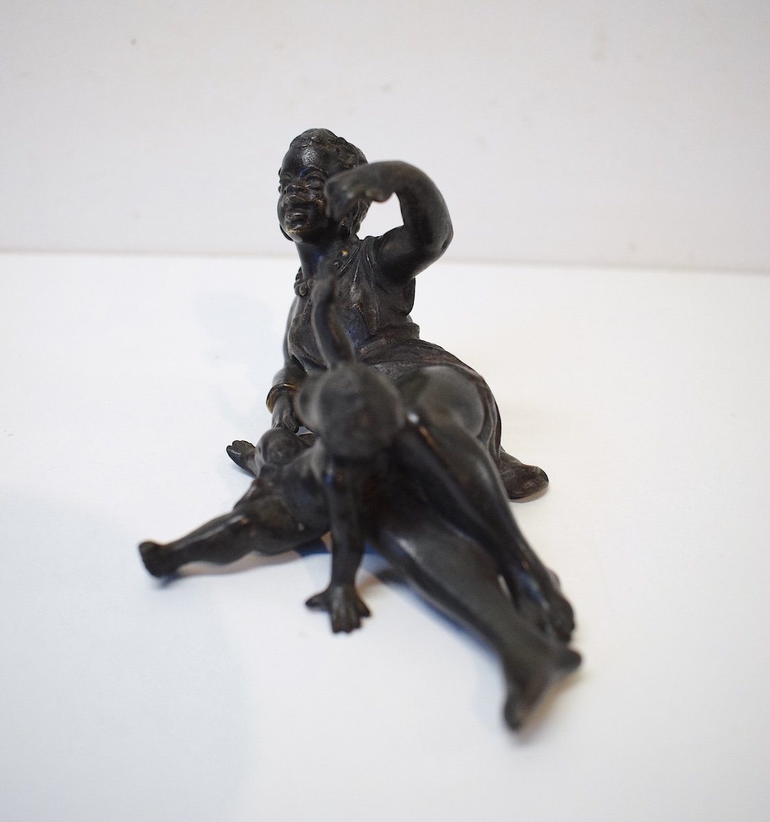 Orientalist Bronze African Woman And Child With Black Patina Vienna Bronze Style Ref761-photo-3