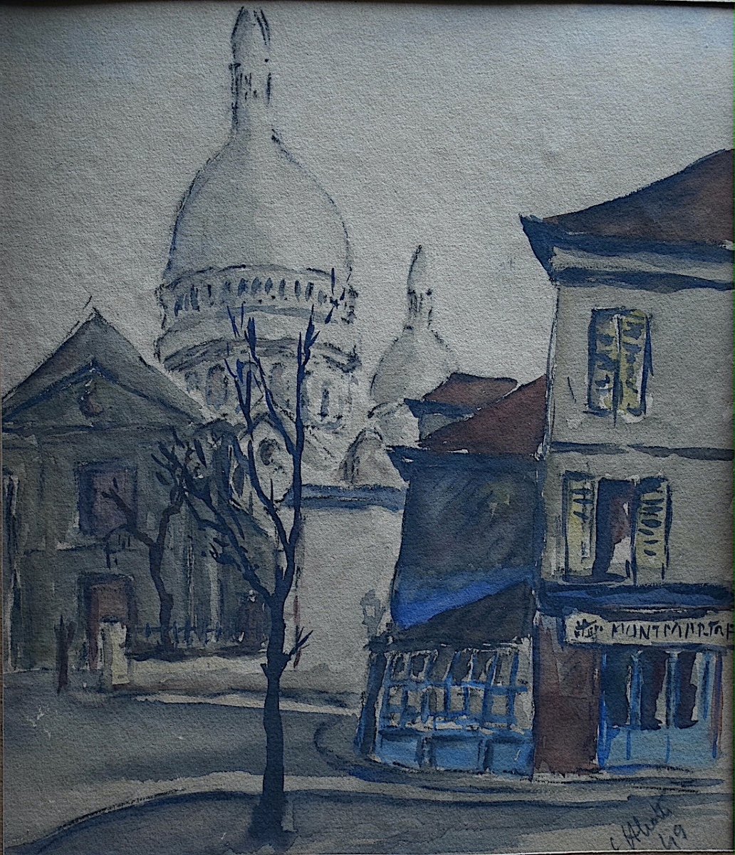 CLAUDE ALIOTTI PARIS Montmartre Sacré Coeur 1949  XX ème Rt1008 -photo-2