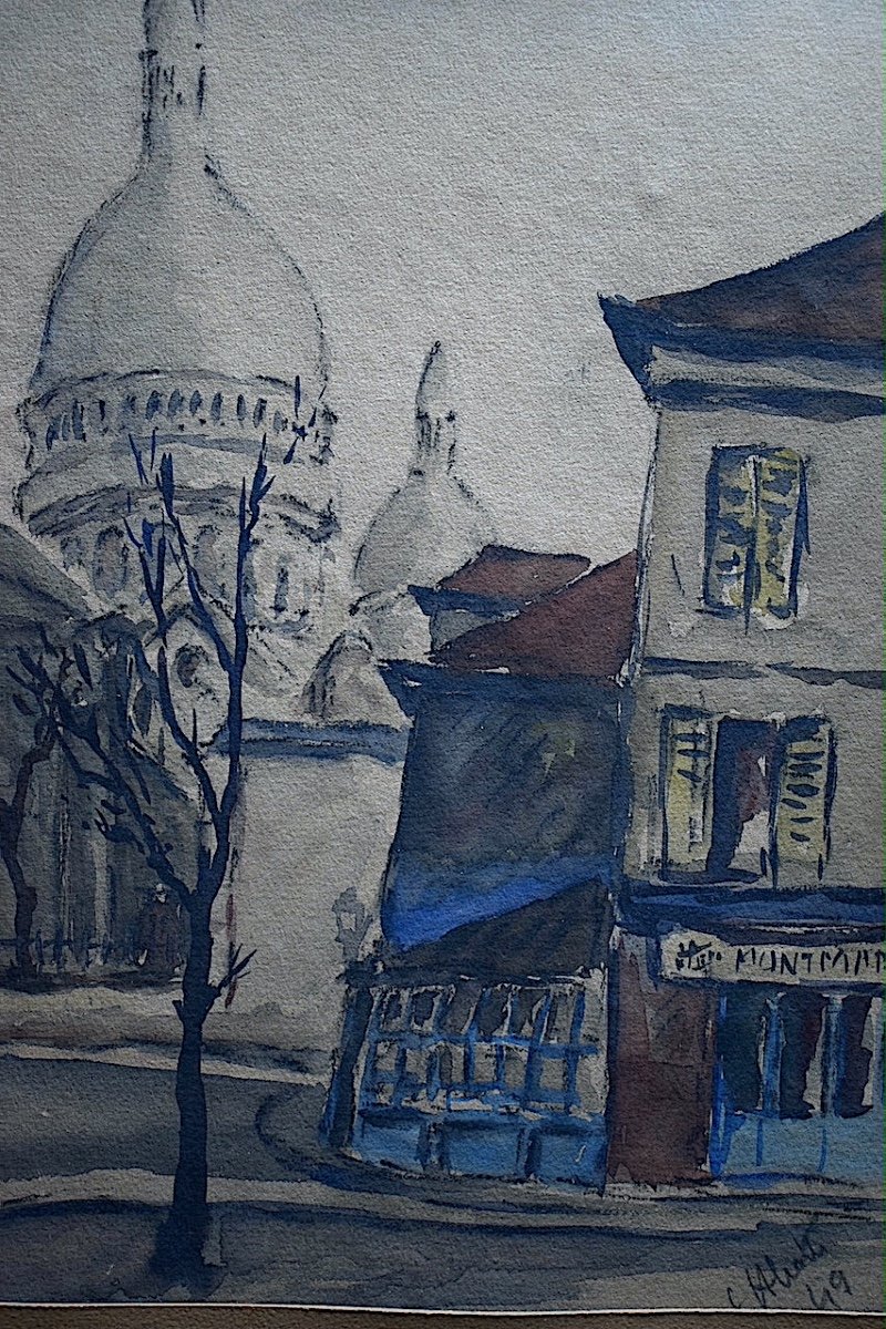 CLAUDE ALIOTTI PARIS Montmartre Sacré Coeur 1949  XX ème Rt1008 -photo-4