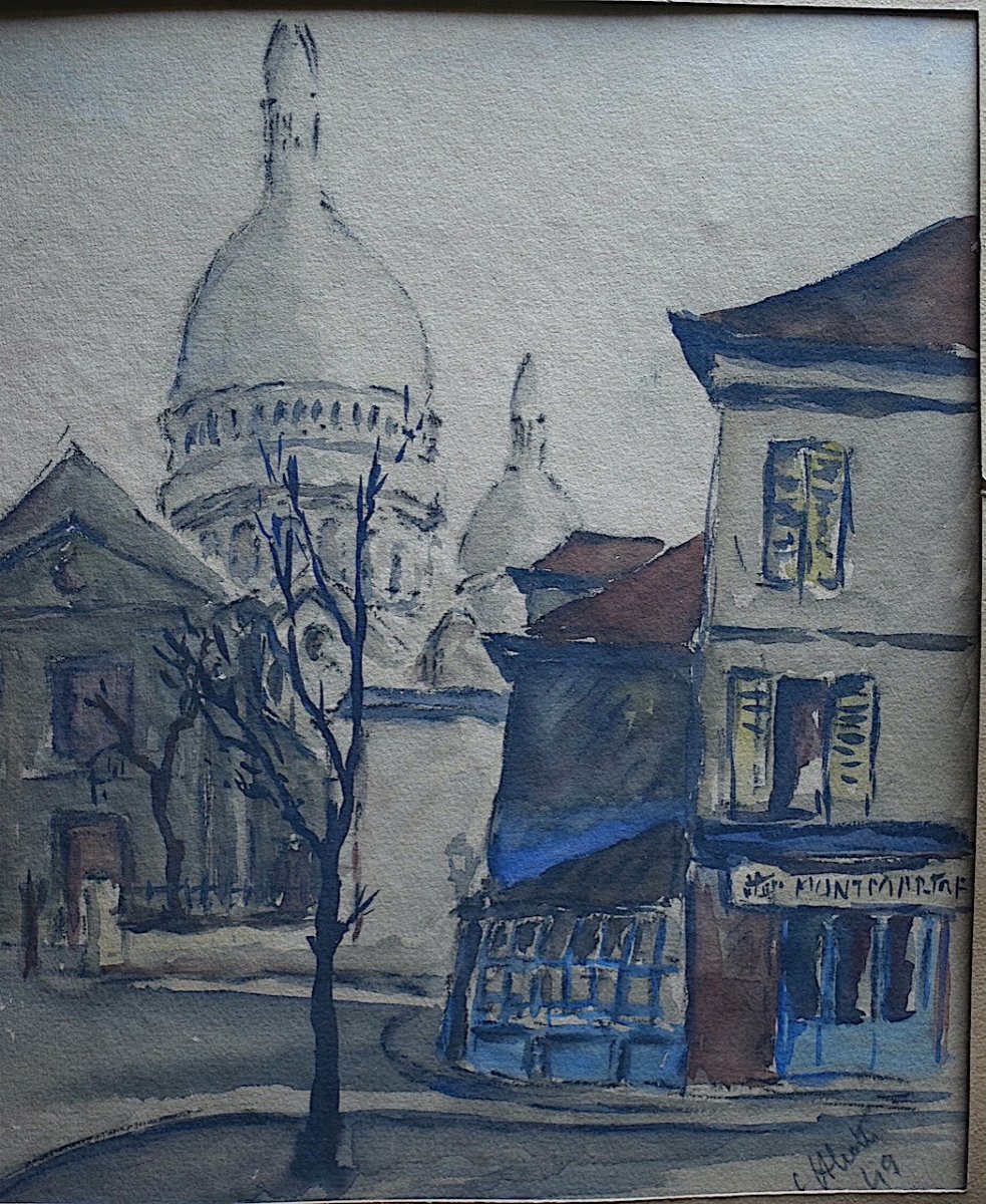 CLAUDE ALIOTTI PARIS Montmartre Sacré Coeur 1949  XX ème Rt1008 -photo-1