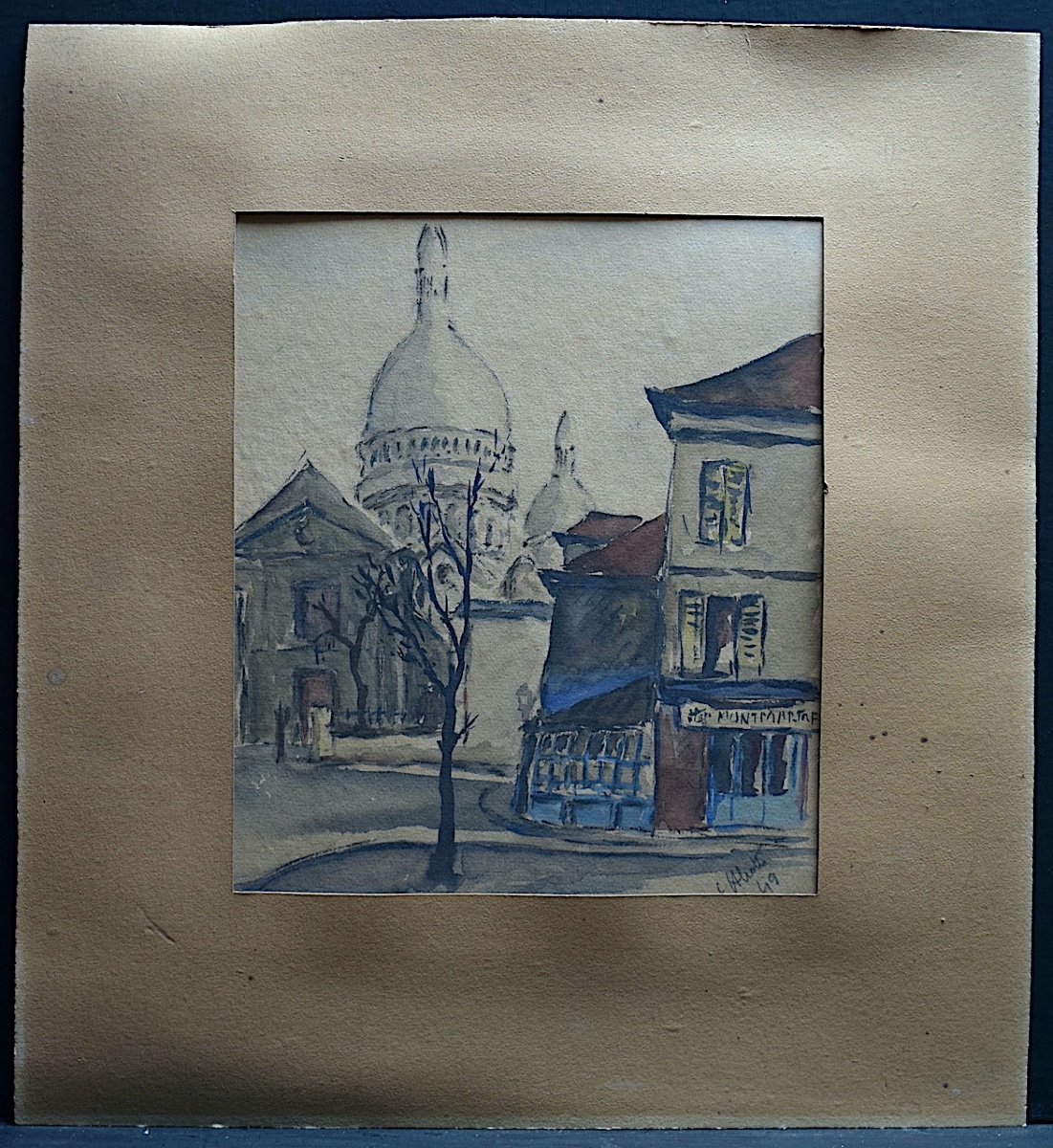 CLAUDE ALIOTTI PARIS Montmartre Sacré Coeur 1949  XX ème Rt1008 -photo-5