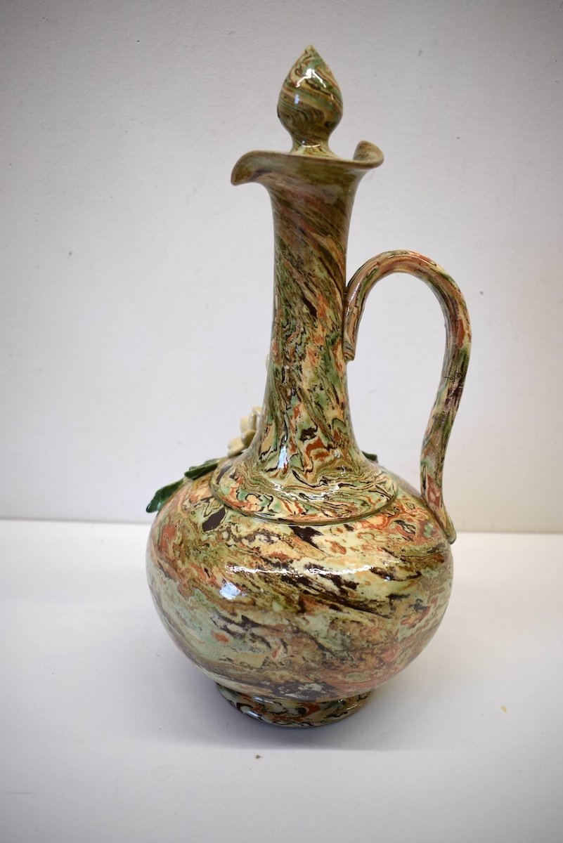 Carafe Aiguière  PICHON  Uzes Céramique En Terre Mêlée  Art Nouveau époque 1900 Ref781 -photo-1