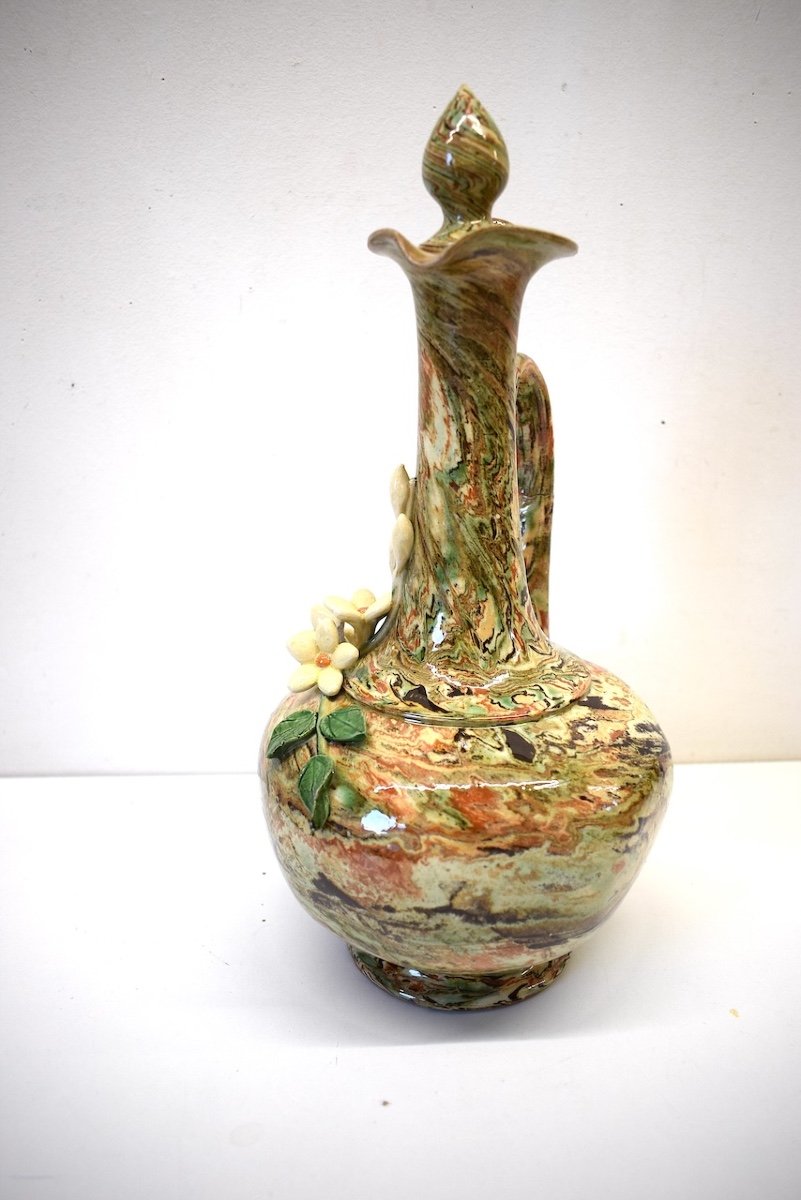 Carafe Aiguière  PICHON  Uzes Céramique En Terre Mêlée  Art Nouveau époque 1900 Ref781 -photo-2