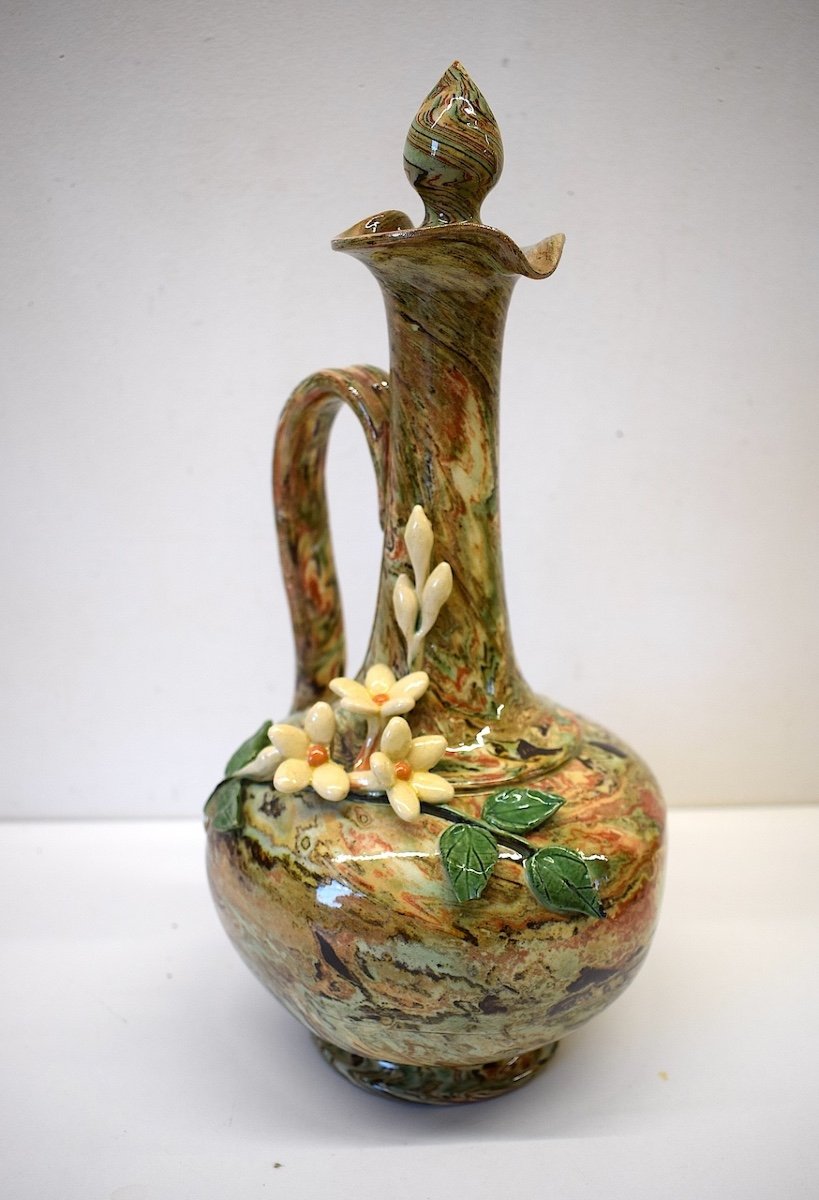 Carafe Aiguière  PICHON  Uzes Céramique En Terre Mêlée  Art Nouveau époque 1900 Ref781 -photo-3