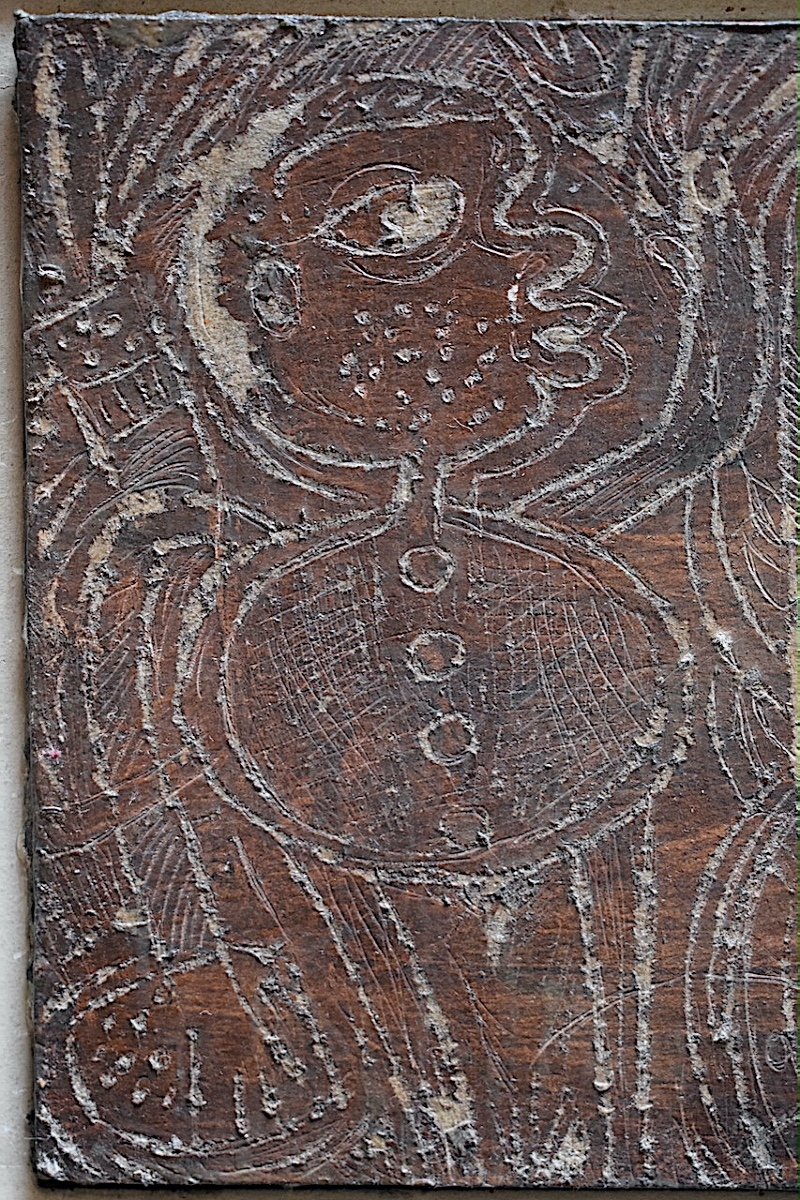 Art Brut Wood Scratched Couple Unsigned 20th Century Rt1156-photo-4