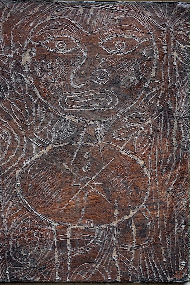 Art Brut Wood Scratched Couple Unsigned 20th Century Rt1156-photo-1
