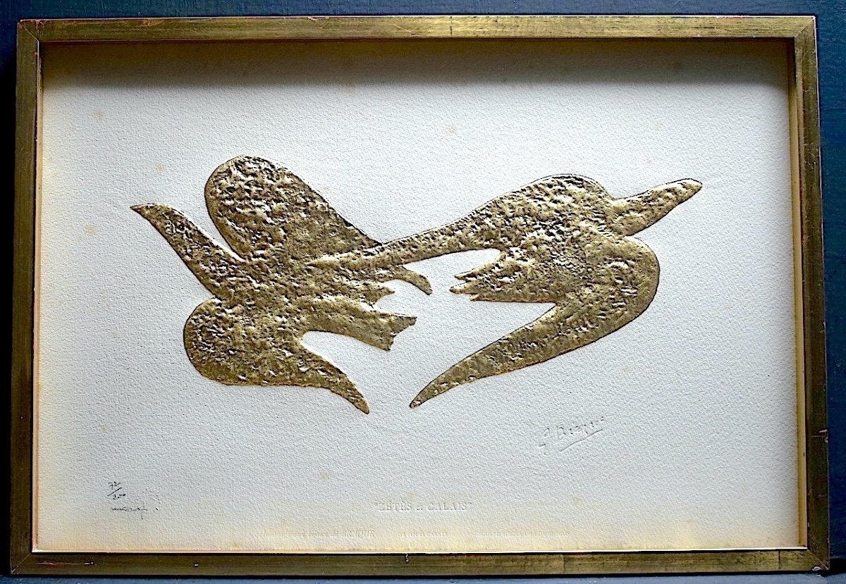 Gold Embossed Lithograph Tribute To The Jewels Of Georges Braque Signed By The Publisher Ref1172-photo-3
