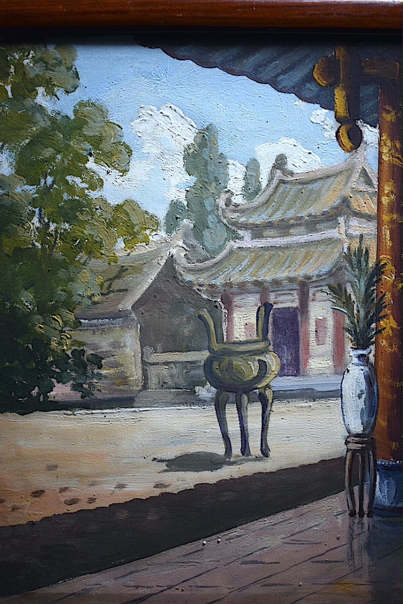 Palais Chine Temple Signé à Identifier XX ème Siècle RT1198-photo-3