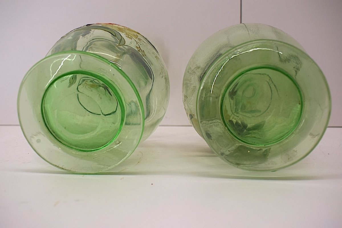 Legras Pair Of Art Nouveau Enameled Vases Verreries De Saint Denis Ref1025-photo-6