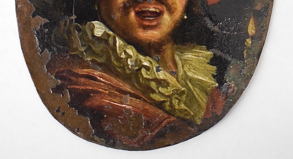 Rare : Miniature On Copper Portrait Of A Man In Chiaroscuro, 17th Century Ref1047-photo-4