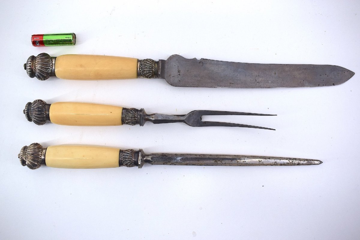 * Alexander Clark & Co Couverts De Service Trois Pièces Anglais Argent Et Métal Ref1052-photo-3